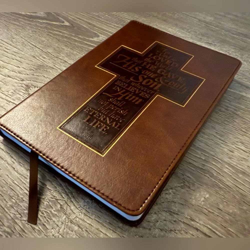 Leather Christian Journal | John 3:16 Notebook  | Blank Lined Devotional Journal